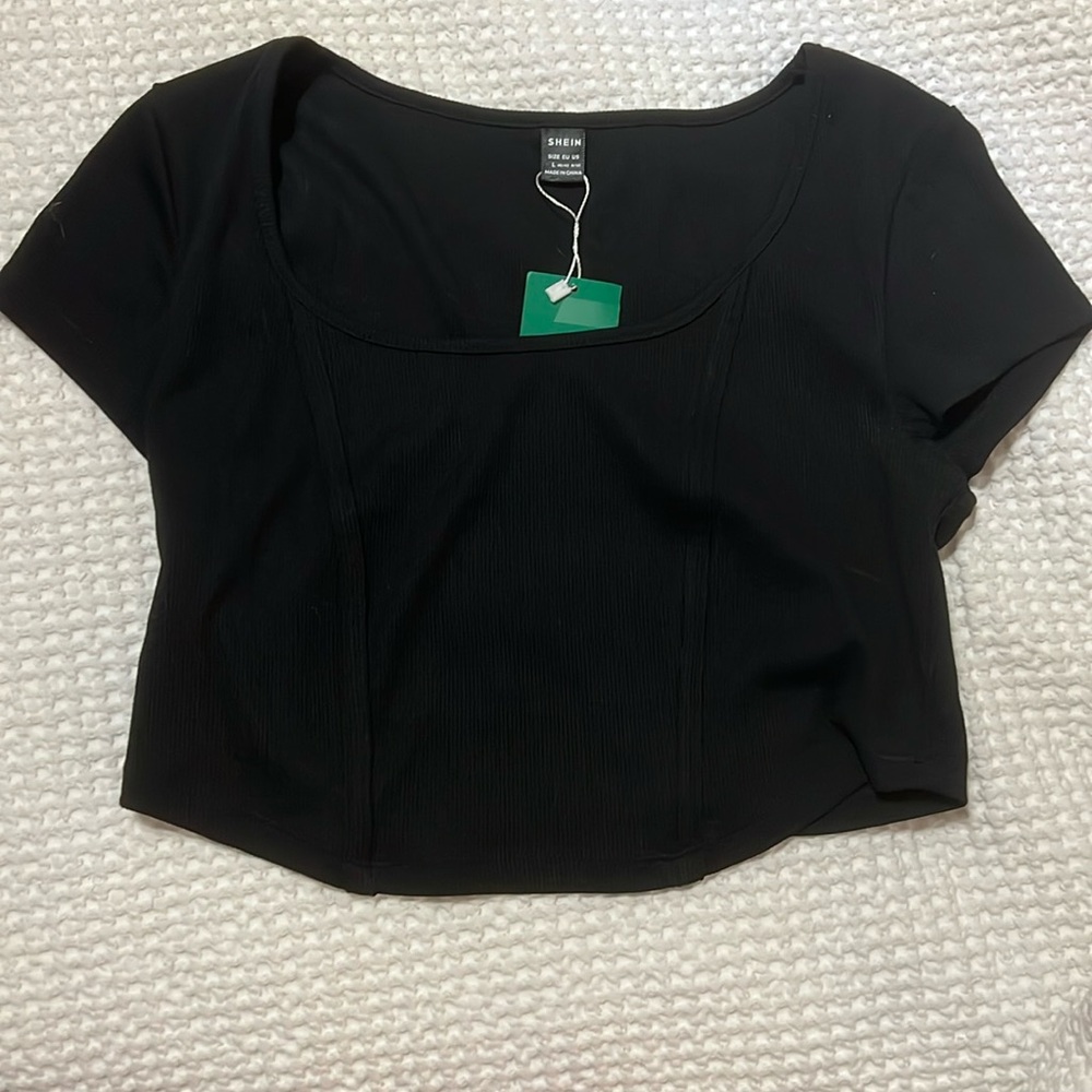 Large Black Shein Crop Top